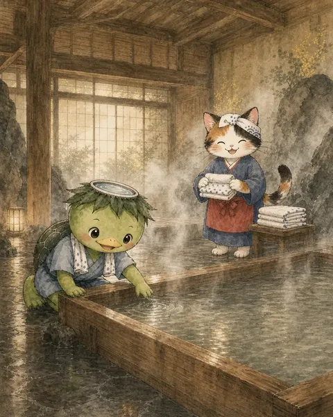 絵巻「初めての湯けむり」