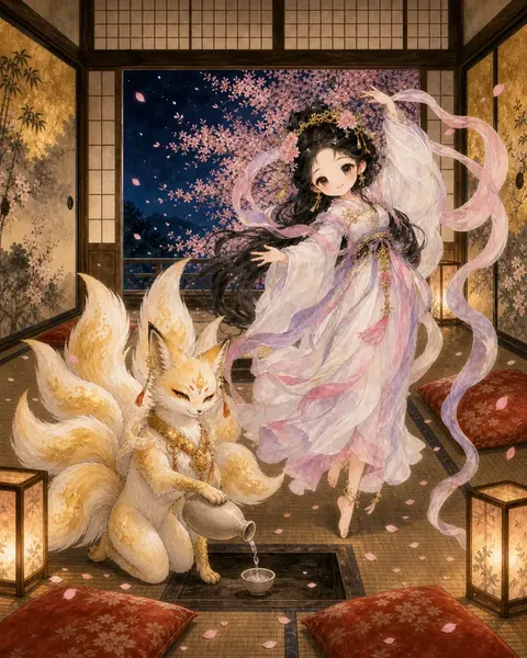 絵巻「夜桜の宴」